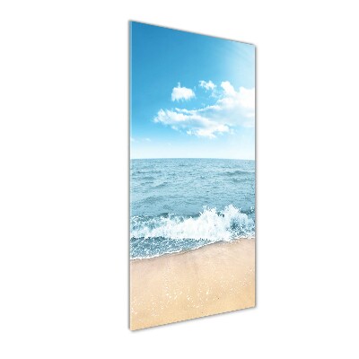 Glasbild vertikales Strand und Meer