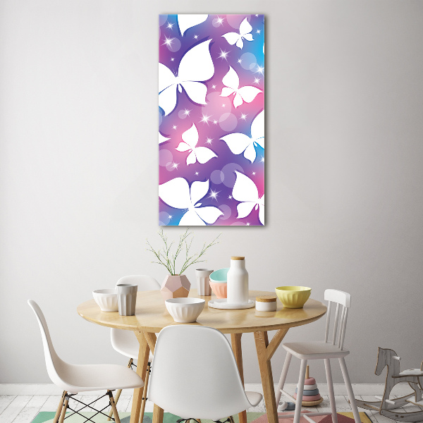 Glasbild vertikales Schmetterlinge
