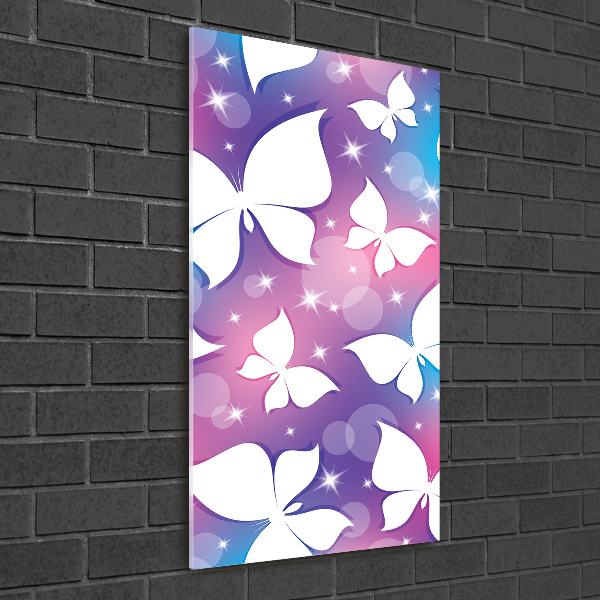 Glasbild vertikales Schmetterlinge