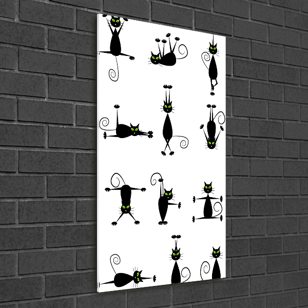 Glasbild vertikales Katzen