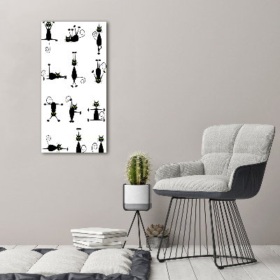 Glasbild vertikales Katzen