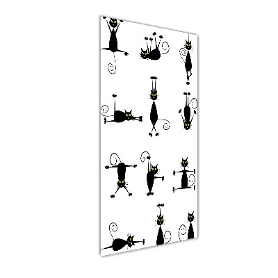 Glasbild vertikales Katzen