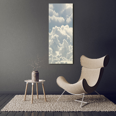 Glasbild vertikales Wolken