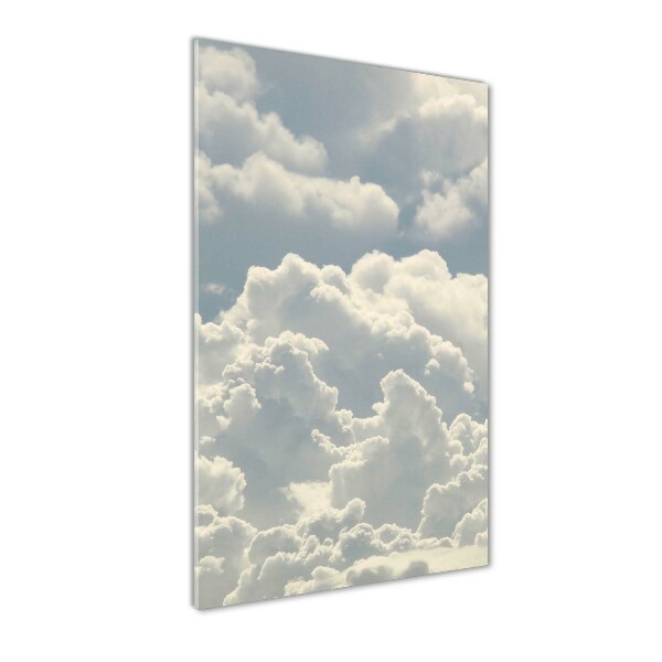 Glasbild vertikales Wolken