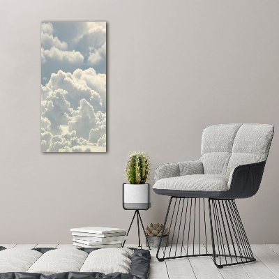 Glasbild vertikales Wolken