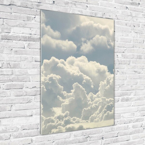 Glasbild vertikales Wolken