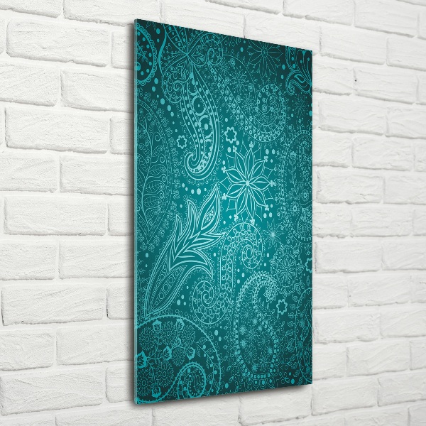 Glasbild vertikales Ornamente