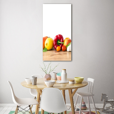 Glasbild vertikales Obst und Gemüse