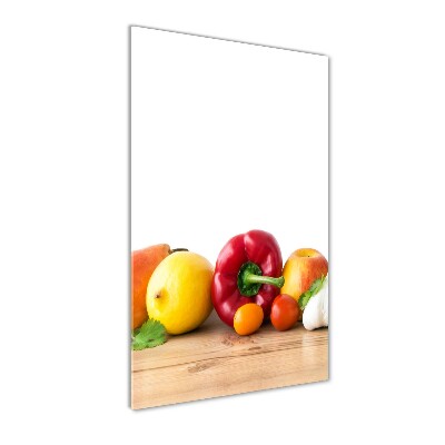 Glasbild vertikales Obst und Gemüse