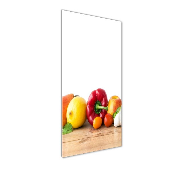 Glasbild vertikales Obst und Gemüse