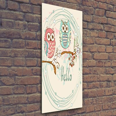 Bild aus glas vertikales Eulen