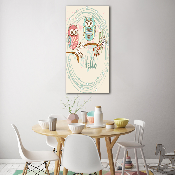 Bild aus glas vertikales Eulen