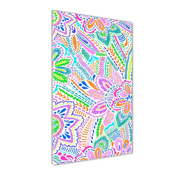 Bild aus glas vertikales Blumenmuster