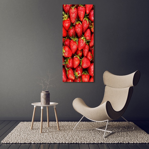 Glasbild vertikales Erdbeeren