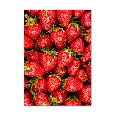 Glasbild vertikales Erdbeeren