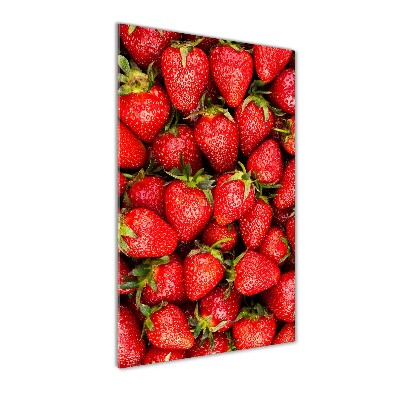 Glasbild vertikales Erdbeeren