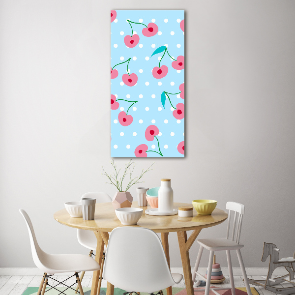 Glasbild vertikales Kirschen
