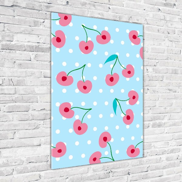 Glasbild vertikales Kirschen