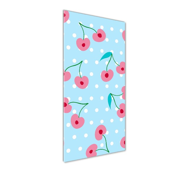Glasbild vertikales Kirschen