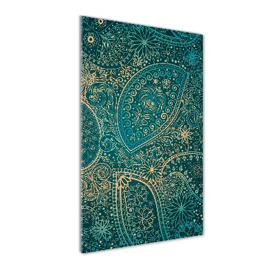 Glasbild vertikales Ornamente