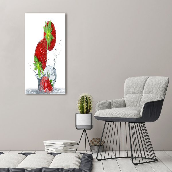 Foto auf glas vertikales Erdbeeren