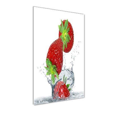 Foto auf glas vertikales Erdbeeren