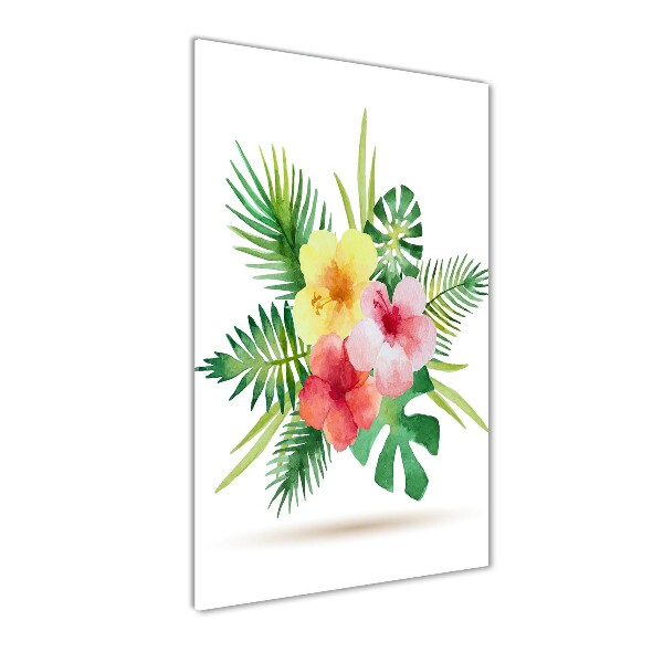 Bild aus glas vertikales Hawaiianische Blumen