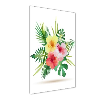 Bild aus glas vertikales Hawaiianische Blumen