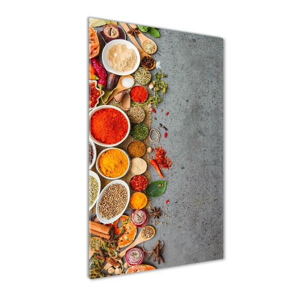 Foto auf glas vertikales Bunte Gewürze