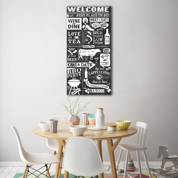 Bild aus glas vertikales Restaurant