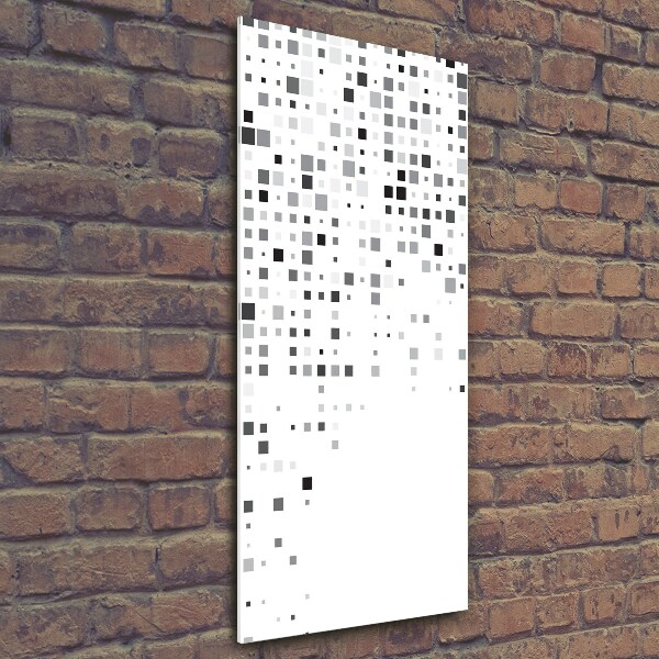 Glasbild vertikales Abstraktionsquadrate