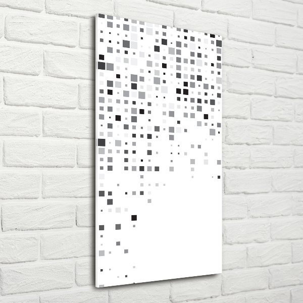 Glasbild vertikales Abstraktionsquadrate