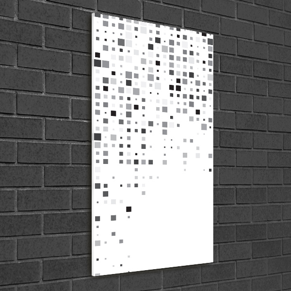 Glasbild vertikales Abstraktionsquadrate