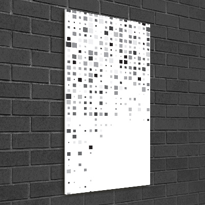 Glasbild vertikales Abstraktionsquadrate