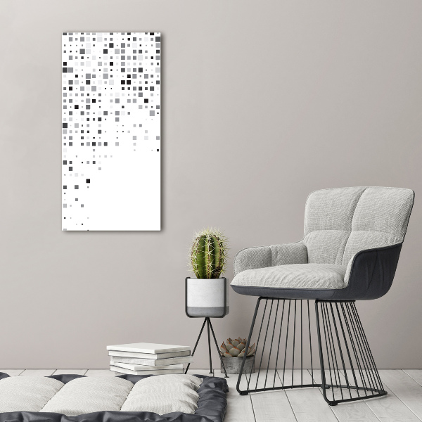 Glasbild vertikales Abstraktionsquadrate