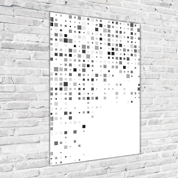 Glasbild vertikales Abstraktionsquadrate