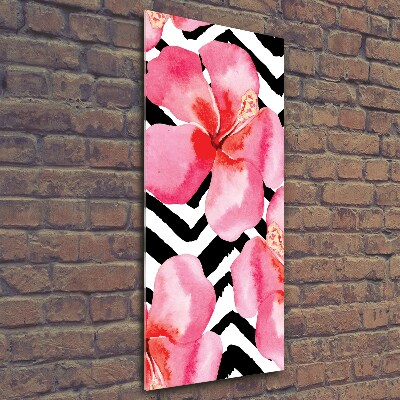 Glasbild vertikales Hawaiianische Blumen
