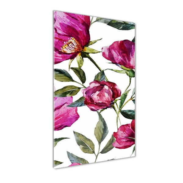 Bild aus glas vertikales Mohnblumen