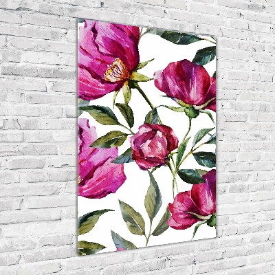 Bild aus glas vertikales Mohnblumen