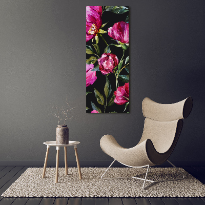 Foto auf glas vertikales Mohnblumen