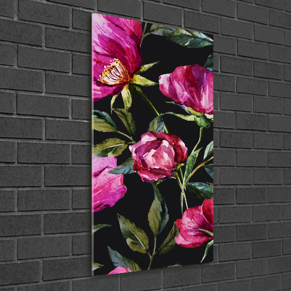 Foto auf glas vertikales Mohnblumen