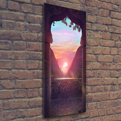 Glasbild vertikales Östliche Architektur