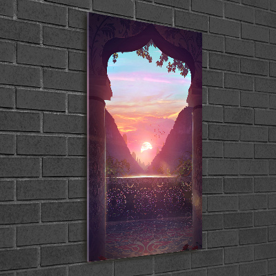 Glasbild vertikales Östliche Architektur