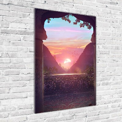 Glasbild vertikales Östliche Architektur