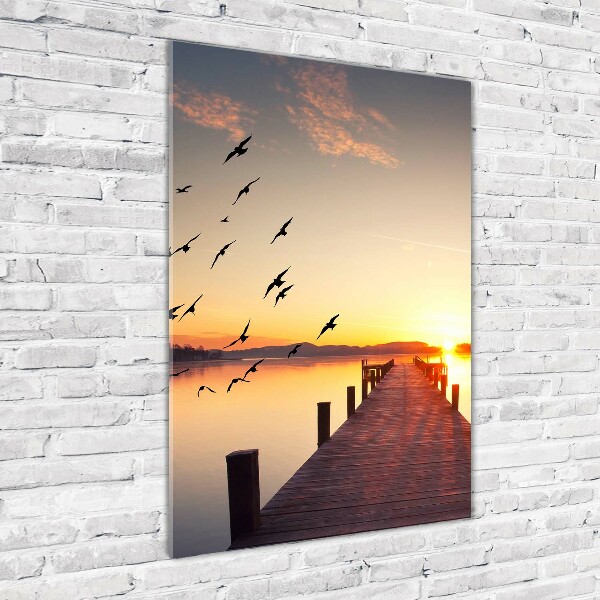 Bild aus glas vertikales Sunset Pier