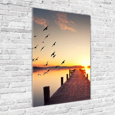 Bild aus glas vertikales Sunset Pier