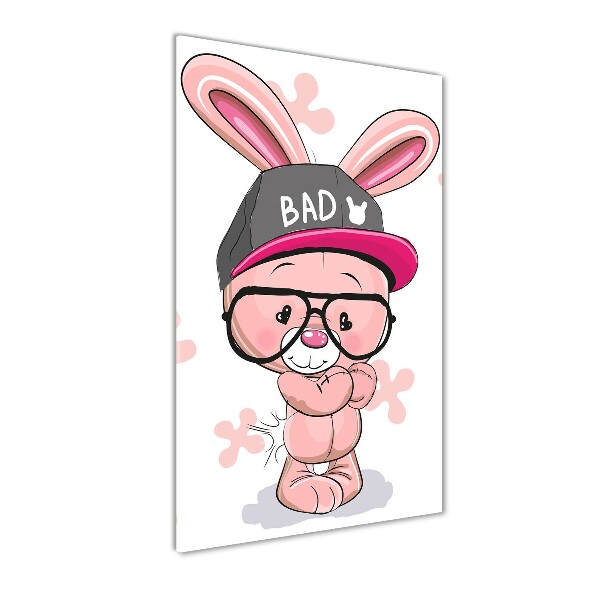 Foto auf glas vertikales Kaninchen im Hut