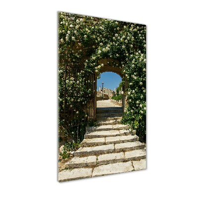 Foto auf glas vertikales Blumenbogen