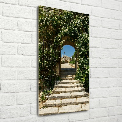 Foto auf glas vertikales Blumenbogen