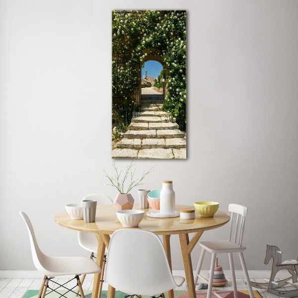 Foto auf glas vertikales Blumenbogen